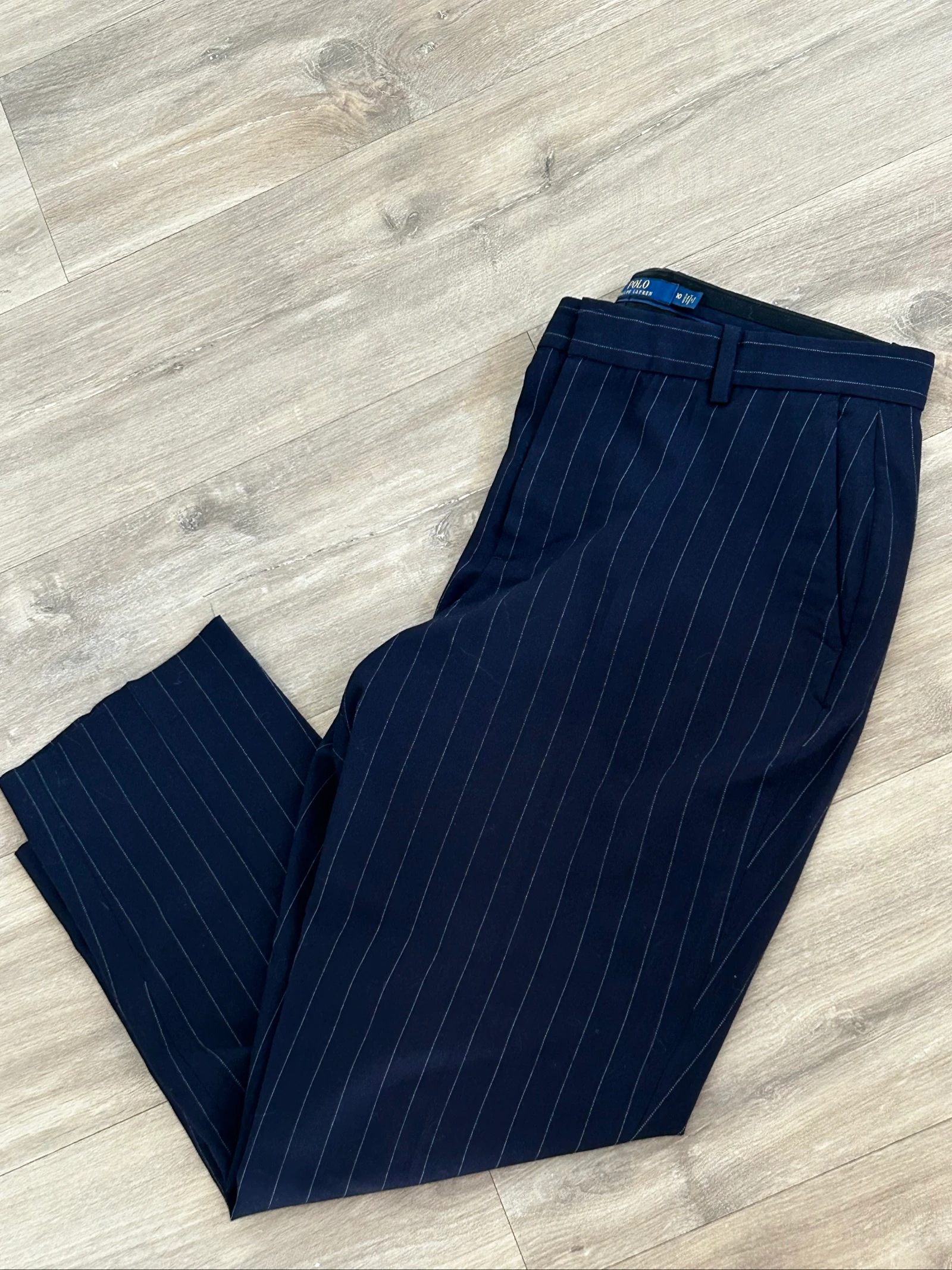 Polo Ralph Lauren Trousers 100% Wool Tennis Stripe Size L – photo 10